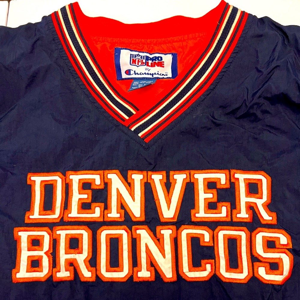 Champion Denver Broncos Navy and Orange Windbreaker